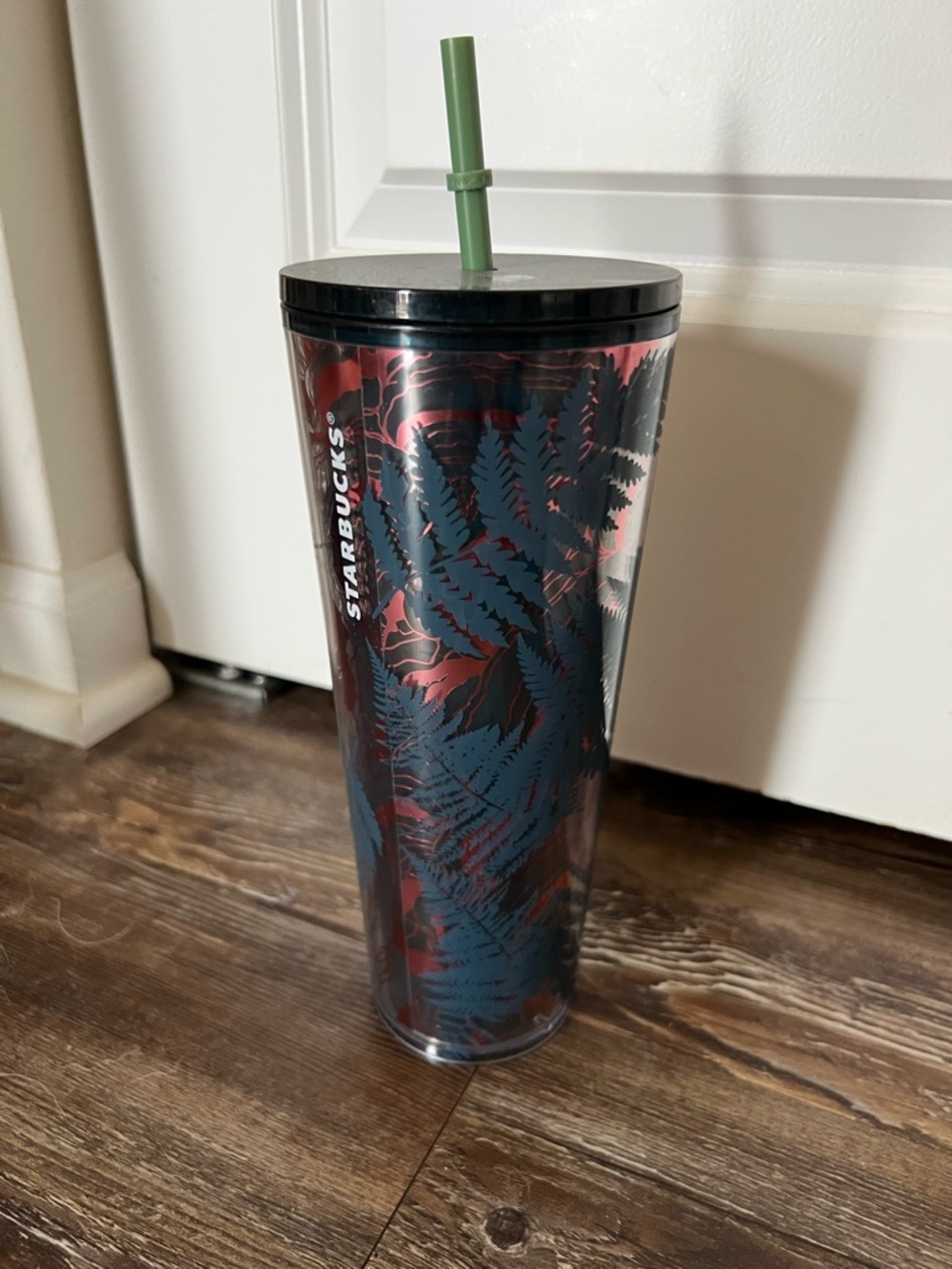 Starbucks Tall Fern Print Tumbler - Navy, Red & Green